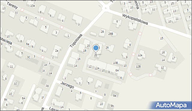 Mierzyn, Topolowa, 22, mapa Mierzyn