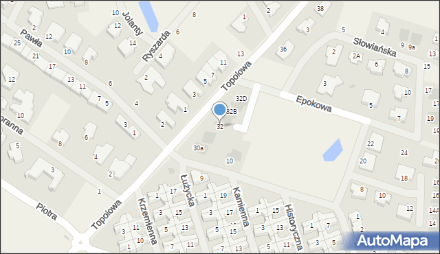 Mierzyn, Topolowa, 32, mapa Mierzyn