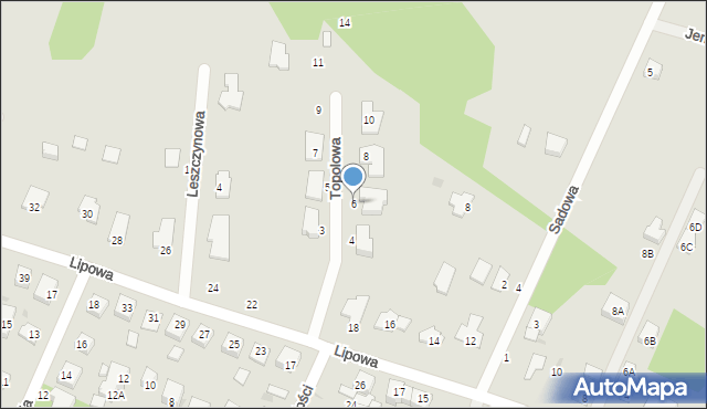 Milanówek, Topolowa, 6, mapa Milanówek