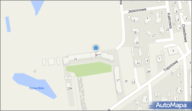 Milejów-Osada, Topolowa, 19, mapa Milejów-Osada