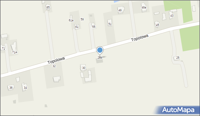 Milejów-Osada, Topolowa, 28b, mapa Milejów-Osada
