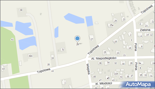 Milejów-Osada, Topolowa, 29, mapa Milejów-Osada