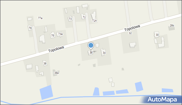 Milejów-Osada, Topolowa, 36, mapa Milejów-Osada