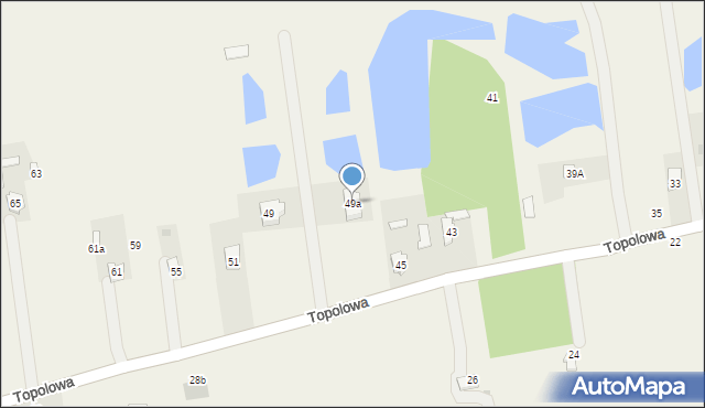 Milejów-Osada, Topolowa, 49a, mapa Milejów-Osada