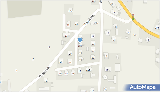 Miłobądz, Topolowa, 18a, mapa Miłobądz