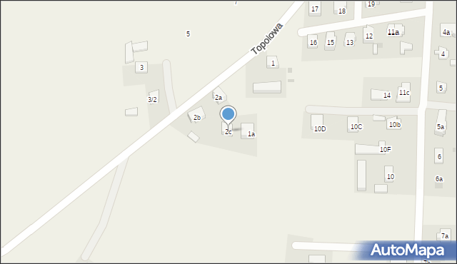 Miłobądz, Topolowa, 2c, mapa Miłobądz
