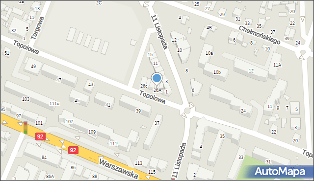 Mińsk Mazowiecki, Topolowa, 26A, mapa Mińsk Mazowiecki
