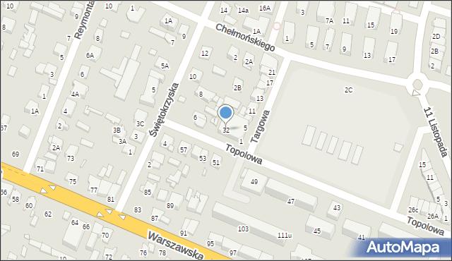 Mińsk Mazowiecki, Topolowa, 32, mapa Mińsk Mazowiecki