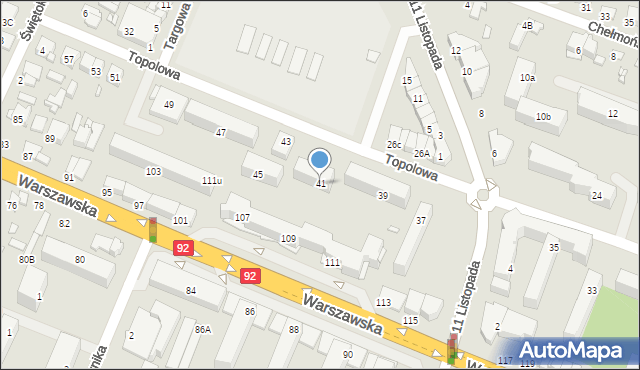 Mińsk Mazowiecki, Topolowa, 41, mapa Mińsk Mazowiecki