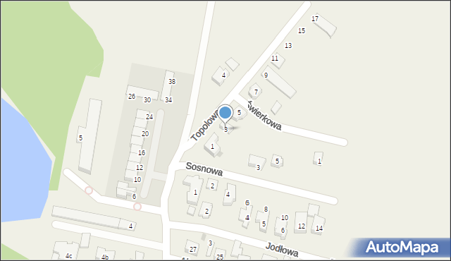 Mirków, Topolowa, 3, mapa Mirków