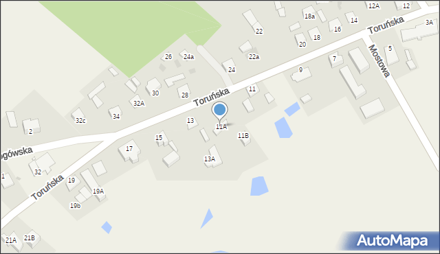 Młyniec Pierwszy, Toruńska, 11A, mapa Młyniec Pierwszy