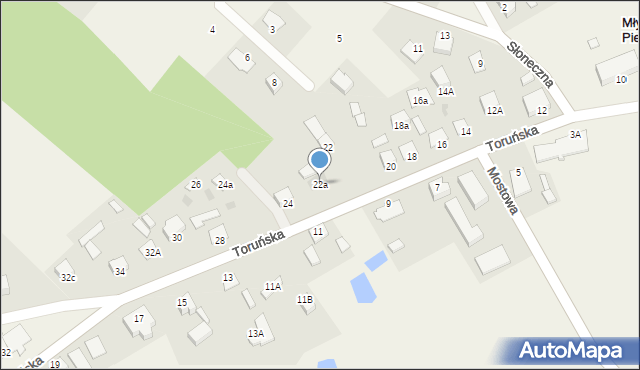 Młyniec Pierwszy, Toruńska, 22a, mapa Młyniec Pierwszy