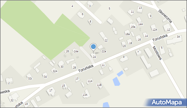 Młyniec Pierwszy, Toruńska, 24b, mapa Młyniec Pierwszy