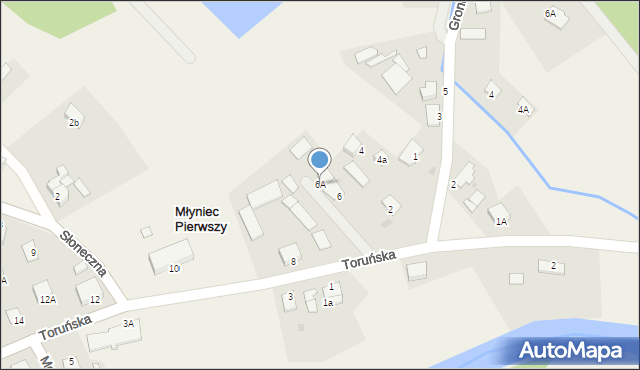 Młyniec Pierwszy, Toruńska, 6A, mapa Młyniec Pierwszy