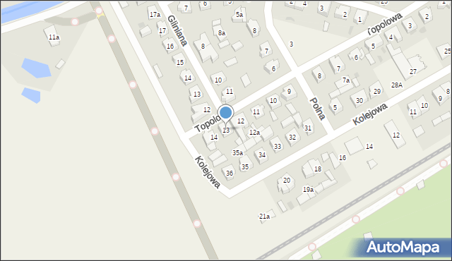 Mosty, Topolowa, 13, mapa Mosty