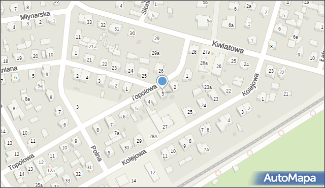 Mosty, Topolowa, 3, mapa Mosty