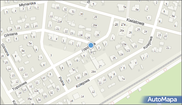 Mosty, Topolowa, 4, mapa Mosty