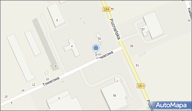 Mrowino, Towarowa, 2, mapa Mrowino