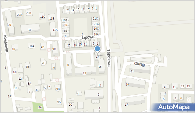 Mysiadło, Topolowa, 17, mapa Mysiadło