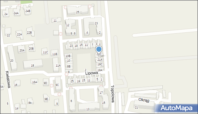 Mysiadło, Topolowa, 21B, mapa Mysiadło