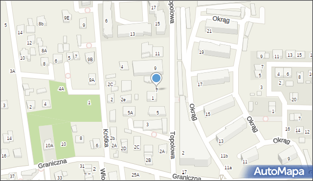 Mysiadło, Topolowa, 7, mapa Mysiadło