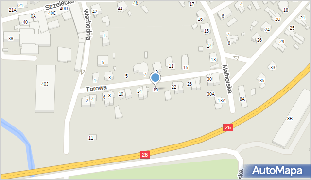 Myślibórz, Torowa, 18, mapa Myślibórz