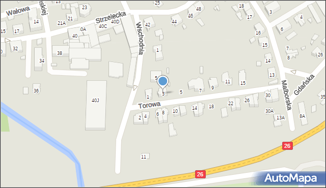 Myślibórz, Torowa, 3, mapa Myślibórz