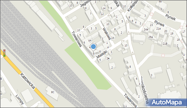 Mysłowice, Towarowa, 3, mapa Mysłowice