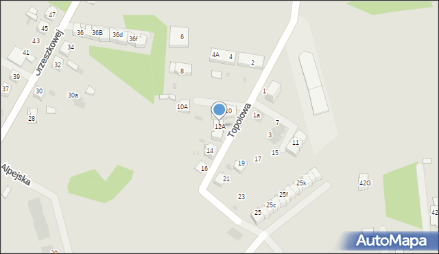 Mysłowice, Topolowa, 12A, mapa Mysłowice