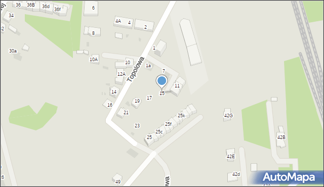 Mysłowice, Topolowa, 15, mapa Mysłowice