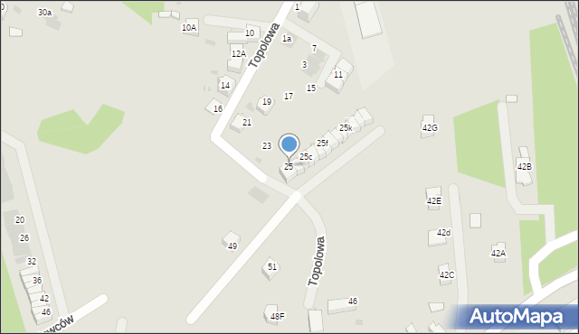Mysłowice, Topolowa, 25, mapa Mysłowice
