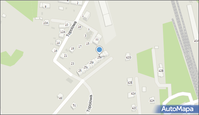 Mysłowice, Topolowa, 25k, mapa Mysłowice