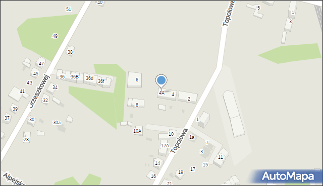Mysłowice, Topolowa, 4A, mapa Mysłowice
