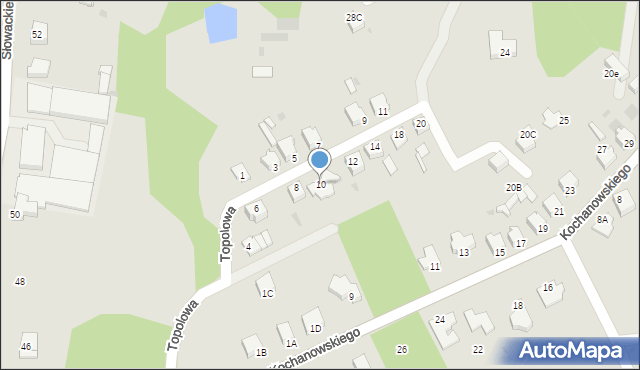 Myszków, Topolowa, 10, mapa Myszków