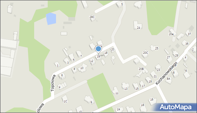 Myszków, Topolowa, 14, mapa Myszków