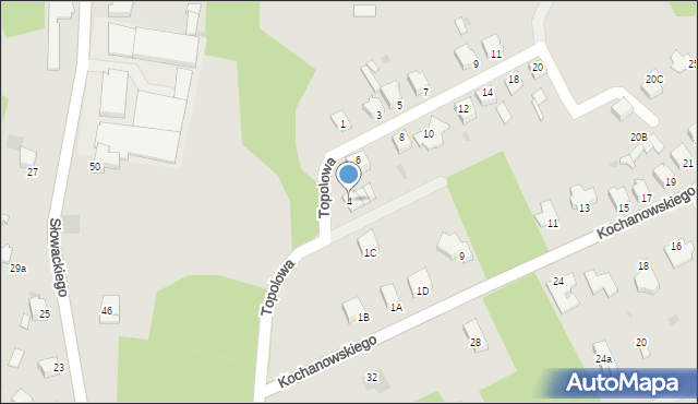 Myszków, Topolowa, 4, mapa Myszków
