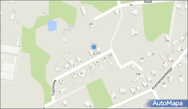 Myszków, Topolowa, 9, mapa Myszków