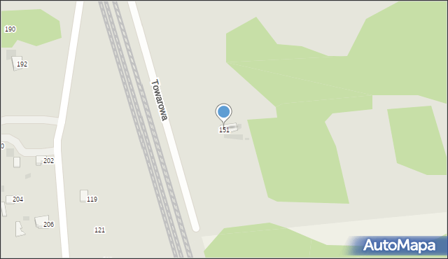 Myszków, Towarowa, 151, mapa Myszków