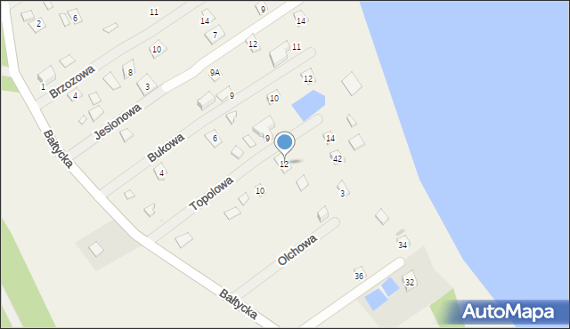 Nadole, Topolowa, 12, mapa Nadole