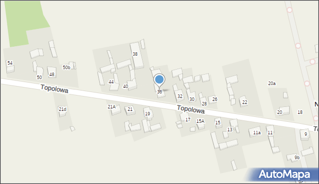 Najdziszów, Topolowa, 36, mapa Najdziszów