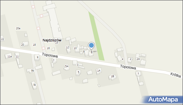 Najdziszów, Topolowa, 6, mapa Najdziszów