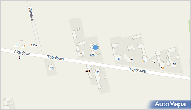 Najdziszów, Topolowa, 68a, mapa Najdziszów