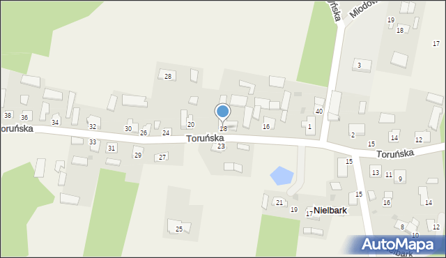 Nielbark, Toruńska, 18, mapa Nielbark
