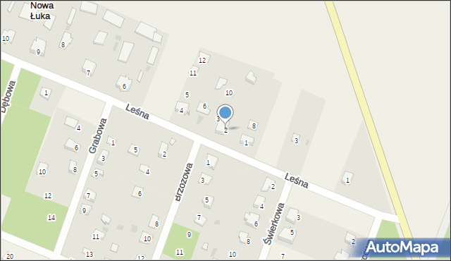 Nowa Łuka, Topolowa, 2, mapa Nowa Łuka