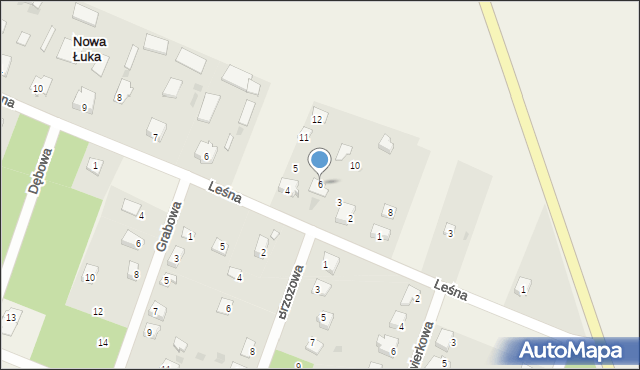 Nowa Łuka, Topolowa, 6, mapa Nowa Łuka