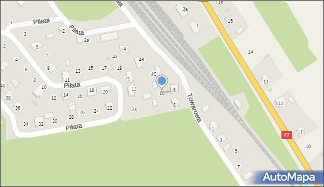 Nowa Sarzyna, Towarowa, 10, mapa Nowa Sarzyna