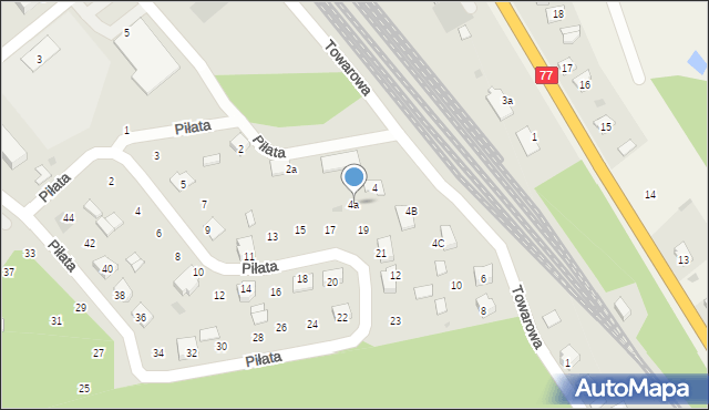 Nowa Sarzyna, Towarowa, 4a, mapa Nowa Sarzyna