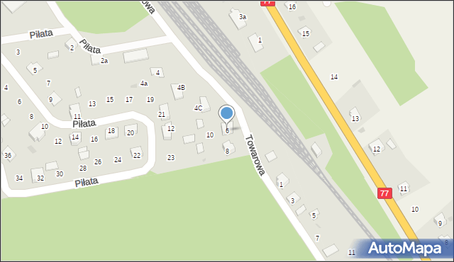 Nowa Sarzyna, Towarowa, 6, mapa Nowa Sarzyna