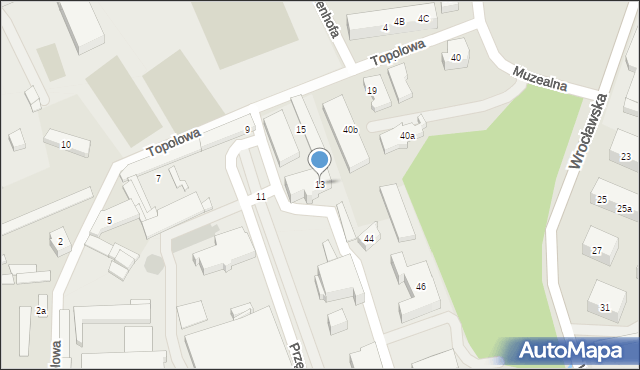 Nowa Sól, Topolowa, 13, mapa Nowa Sól