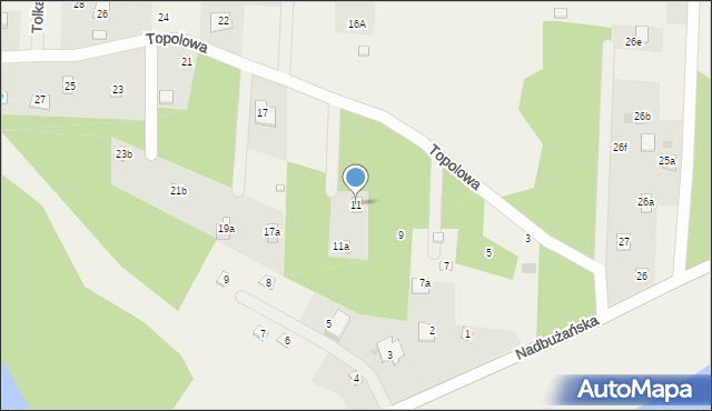 Nowa Wieś, Topolowa, 11, mapa Nowa Wieś